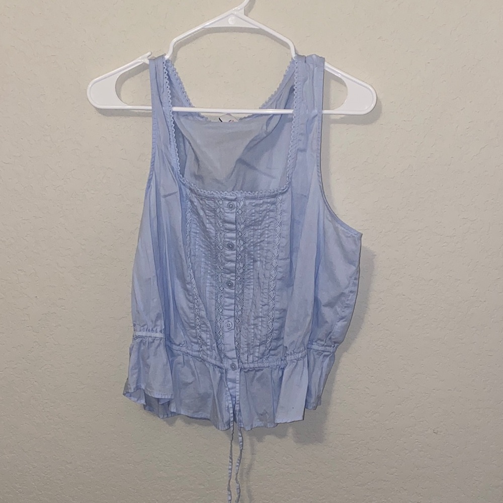 Old Navy Light Blue Button-Front Blouse